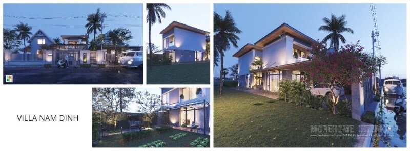Thiết kế kiến trúc biệt thự nhà vườn phong cách mái thái hiện đại tại Nam Định thiết kế biệt thự
