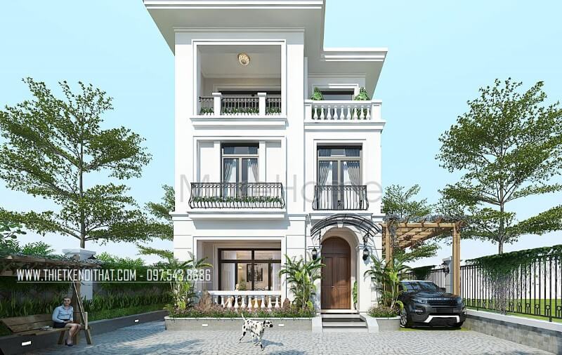 Thiết kế kiến trúc đẹp cho nhà biệt thự đơn lập tại Vinhomes Greenbay Hà Nội thiết kế biệt thự