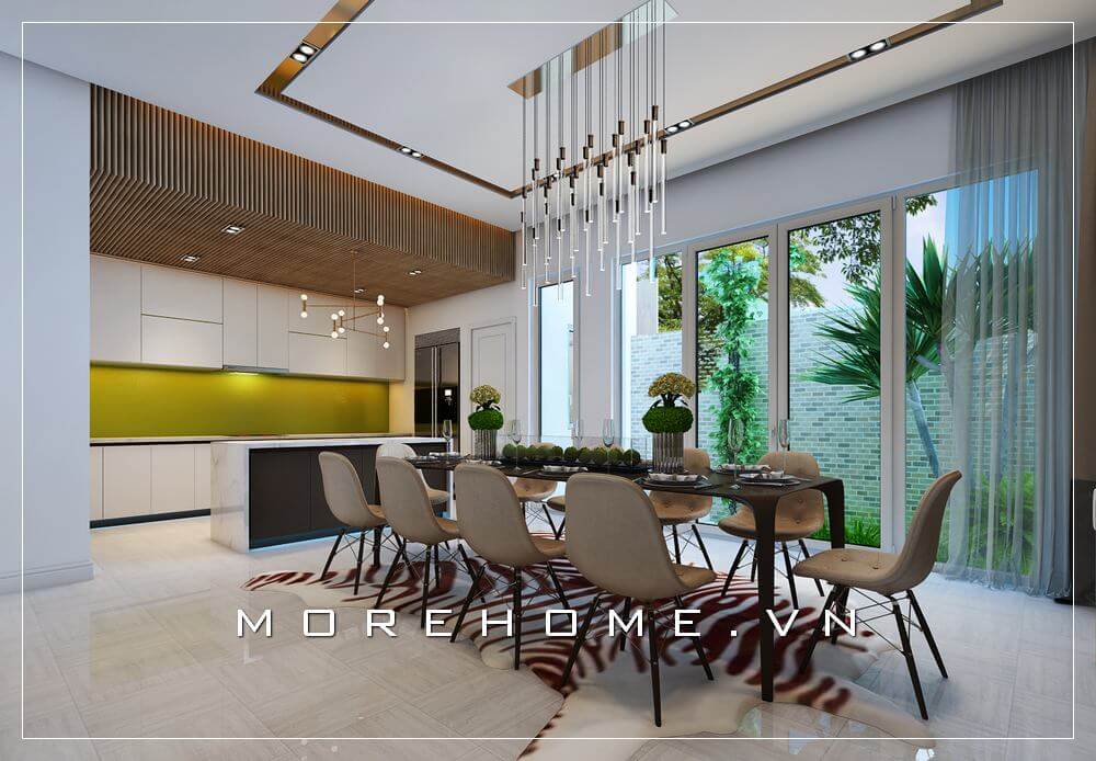 Thiết kế nội thất phòng bếp biệt thự hiện đại, cao cấp và tiện nghi Thiết kế biệt thự