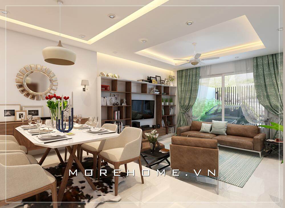 Thiết kế nội thất gỗ tự nhiên cao cấp cho phòng ăn biệt thự sang trọng Thiết kế biệt thự