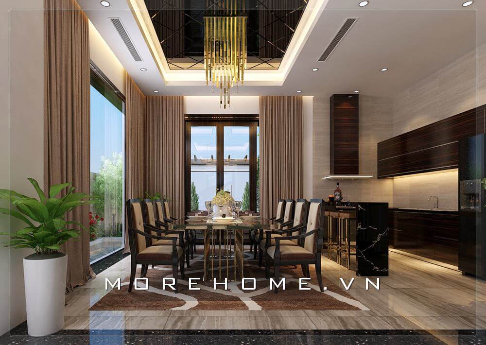 Thiết kế nội thất phòng ăn biệt thự hiện đại, sang trọng và tiện nghi Thiết kế biệt thự