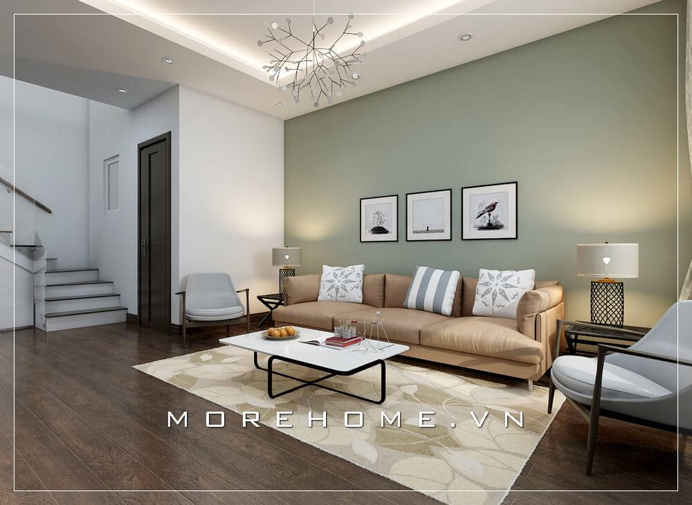 Thiết kế nội thất phòng khách đẹp với đồ nội thất hiện đại cho nhà phố. Thiết kế biệt thự