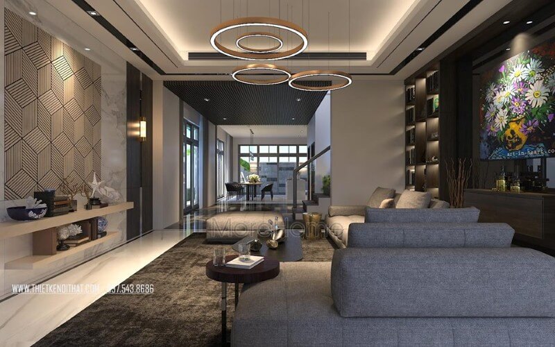 Trang trí nội thất phòng khách liền phòng ăn hiện đại, sang trọng cho nhà phố, biệt thự. Thiết kế biệt thự