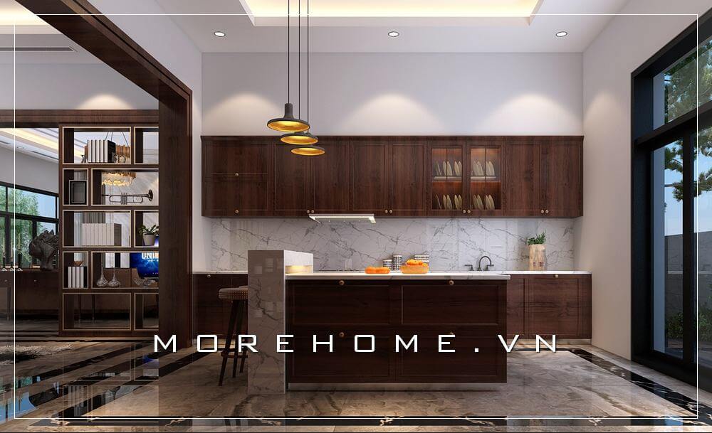 Thiết kế nội thất phòng bếp biệt thự hiện đại, tiện nghi cho người nội trợ Thiết kế biệt thự
