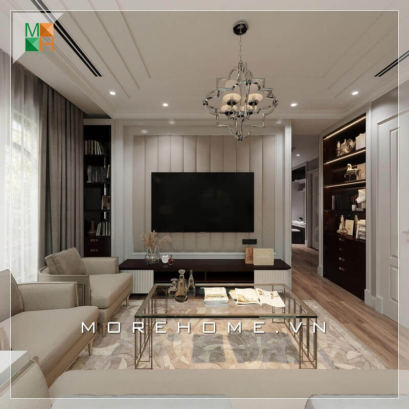 Ngắm nhìn mẫu thiết kế nội thất phòng khách đẹp, sang trọng cho chung cư, nhà phố, biệt thự mang phong cách tân cổ điển. Thiết kế phòng khách tân cổ điển đang là một xu thế đang được săn đón nhất hiện nay. Lối thiết kế phòng khách cổ điển xen lẫn hiện đại này sẽ đem lại nét mới, nét cổ vì thế không bao giờ lỗi mốt với thời gian. Ấn tượng với các mẫu thiết kế phòng khách biệt thự, nhà phố đẹp