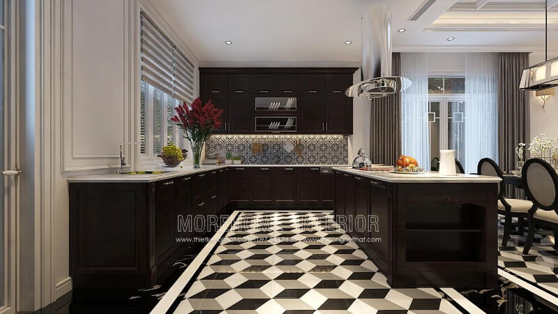 Thiết kế nội thất tủ bếp biệt thự cao cấp phong cách hiện đại và lạ mắt Thiết kế phòng bếp, tủ bếp đẹp