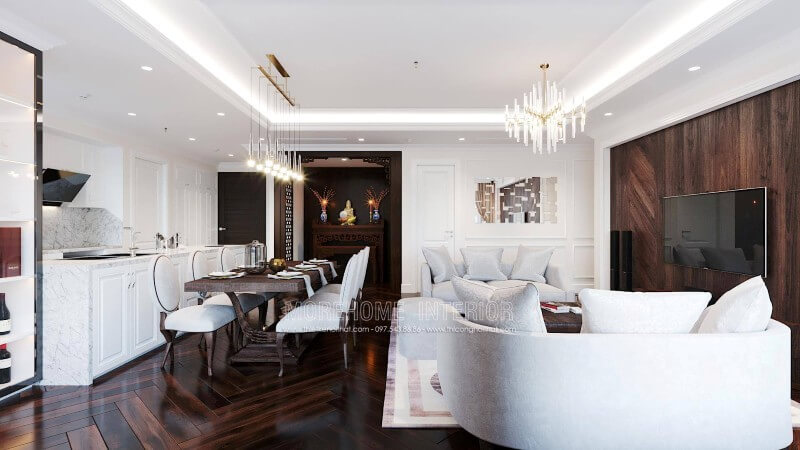 ấn tượng với mẫu bàn ghế ăn gỗ óc chó Mẫu thiết kế nội thất chung cư đẹp