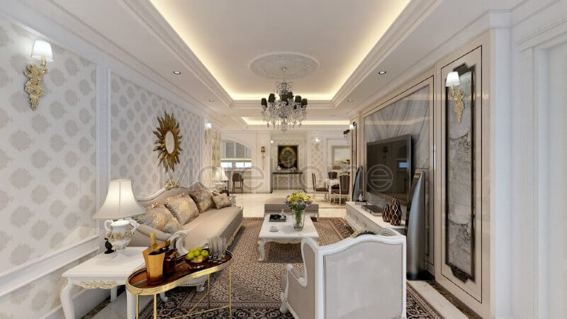 Thiết kế nội thất căn hộ Flemington tại Thành phố Hồ Chí Minh - một trong những thiết kế ấn tượng và đẳng cấp mang đậm phong cách tân cổ điển sang trọng, quý phái Mẫu nội thất chung cư đẹp