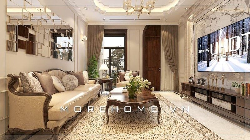 Cùng chiêm ngưỡng và cân nhắc những mẫu thiết kế phòng khách biệt thự được thiết kế theo phong cách tân cổ điển được chuộng nhất trong năm nay.