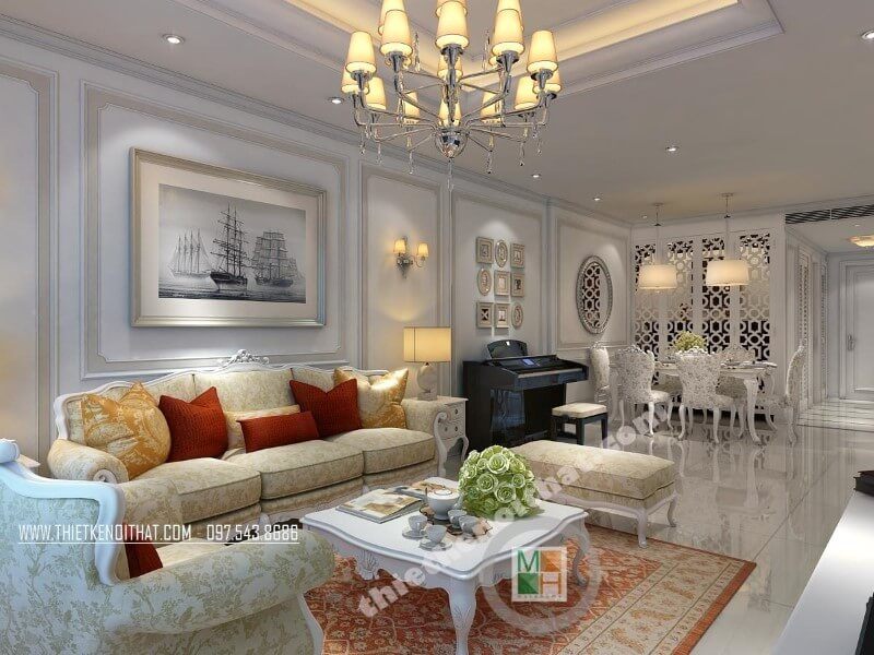 Tranh treo tường canvas giúp cho khu vực tiếp khách của gia chủ thêm phần mềm mại và ấn tượng hơn