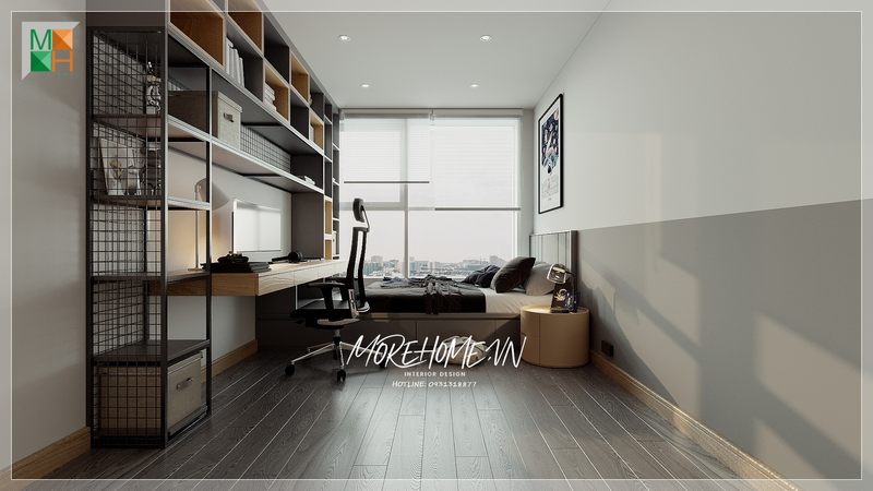 Thiết kế phòng ngủ với nội thất tông màu cafe hiện đại