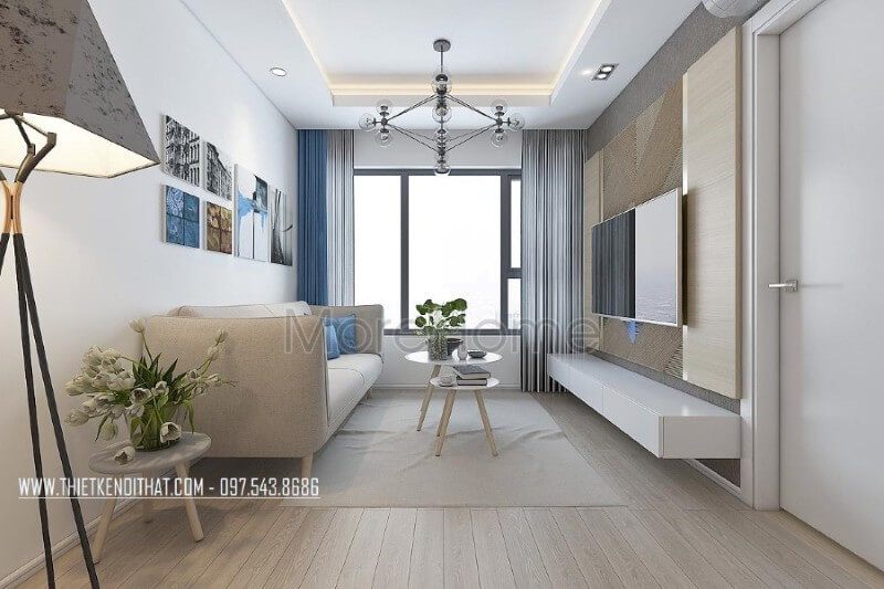 Lựa chọn kệ ti vi đẹp gỗ công nghiệp treo tường giúp không gian tiếp khách của gia chủ thêm rộng và thoáng hơn