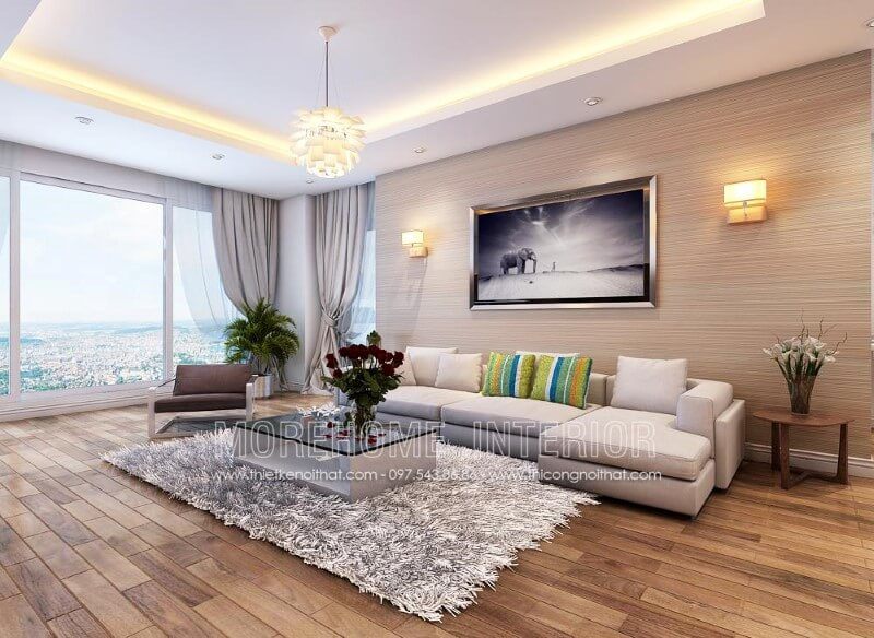Đơn giản nhưng vẫn toát lên vẻ đẹp, sự hài hòa dễ dàng kết hợp nội thất với mẫu Sofa hiện đại bọc da màu kem sáng