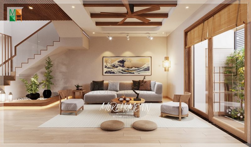 Tạo ra một không gian sống xanh mát bằng cách thiết kế những chậu cây xanh để trao đổi bầu không khí trong lành.